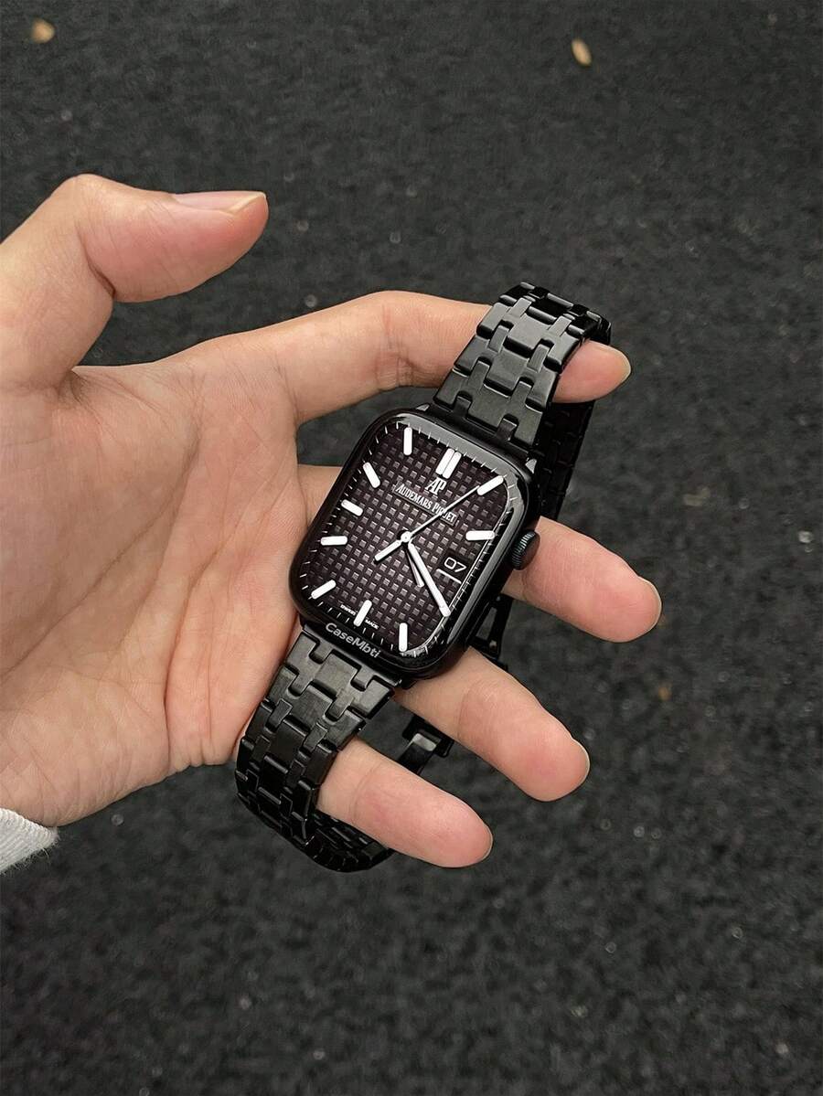 商務不鏽鋼手錶錶帶，兼容 ，適用於 42mm、38mm、40mm、41mm、44mm、45mm、46mm、49mm 及其他尺寸。時尚智慧手錶替換錶帶，適用於 Ultra2、Ultra、SE2、SE、11、10、9、8、7、6、5、4、3、2、1 系列，男女皆宜，學生返校理想禮物。