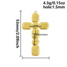 1pc Fashionable Punk Style 304 Stainless Steel Vacuum Electroplated Cross Pendant, Durable Cross Charm Suitable For Bag Decoration, DIY Jewelry Making, Necklace, Bracelet, Earrings - Picture - View 13