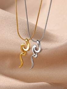 1PC Vintage Snake Pendant Necklaces For Women Gold Color Copper Geometric Snake Necklace Party Aesthetic Animal Hip Hop Jewelry Gift - Multicolor - View 5