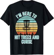 Disc Golf Shirt Funny Hit Trees And Curse Retro Disc Golf Gi Gift Unisex T-Shirt - Black - View 6