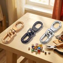 2pcs Swivel Snap Hooks, Double Opening Swivel Quick Release Metal Snap Hooks With Spring O-Ring Lobster Clasp, Suitable For Keychain, Bag, Wallet, Lanyard, DIY Handmade - Gold - View 8