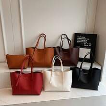 Bolso de mano moderno y versátil para mujer, estilo casual elegante con un toque de alta gama, bolso de hombro estiloso ideal para ir de compras, nuevo bolso de hombro casual de moda para otoño e invierno. - Marrón - Ver 6