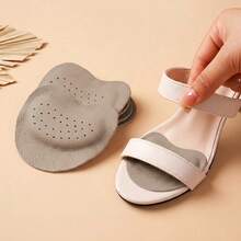 1-5 Pairs Soft Shock-Absorbing, Sweat-Absorbing, Anti-Slip Leather Forefoot Pads For High Heels, Suitable For Summer Sandals, Self-Adhesive Invisible Forefoot Pads - Apricot - View 9