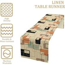 Medieval Style Table Runner, Vintage Square Design Modern Decor Table Cloth Suitable For Living Room, Kitchen, Dining Room, Banquet Hall, Indoor And Outdoor - Multicolor - View 5