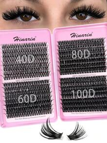 624 piezas Juego de extensión de pestañas D-Curl de alta capacidad para principiantes, incluye pestañas individuales de larga duración en estilos mixtos para crear pestañas cautivadoras en casa, adecuado para cosplay, bodas, galas y maquillaje de escenario - D - Ver 2