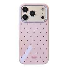 Kavenfort Fashionable INS Style Polka Dot Phone Case, Kompatibel Dengan 17, 16 Pro, Anti-Drop 15, Macaron Color Block 14, Soft Case 13, Girly, Geometric, Minimalist, Fresh & Simple, Color Block Style, Niche, INS Style, Esthetic - Berwarna merah muda - View 3