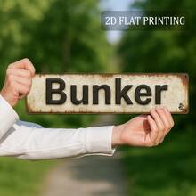 2D Flat Design, 1 Inch "Bunker" Theme Wall Decor - Heavy Metal Sign For Military Enthusiasts, Suitable For Cave, Garage, Basement, Tactical Room - High Definition Indoor/Outdoor Decoration (16 In X 4 In), 2D Flat Style (Random Style) - A - View 4