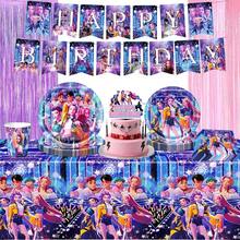 Đồ dùng tiệc sinh nhật chủ đề nhóm nữ phù thủy KPOP màu xanh mới, đĩa giấy & khăn ăn - Nhiều màu - Xem 14