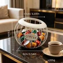 1 chiếc giỏ đựng viên nén cà phê khung dây đen, giá đựng viên nén cà phê dung tích lớn có nhãn "COFFEE", kệ sắp xếp viên nén cà phê trên mặt bàn, trang trí quầy cà phê tại nhà và bếp - Nhiều màu - Xem 3