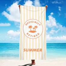 1pc Ultra Soft Coconut Tree Summer Pattern Beach Towel, Suitable For Beach, Pool Party, Vacation - Style5 - View 2