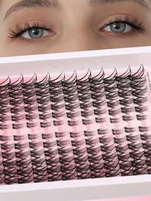 Himirell 144pcs C Curl Natural Lash Clusters Soft Lashes Cat Eye Lashes Individual Lashes Cluster Eyelash Extensions DIY Lash Clusters, Create Natural Makeup Effect, Easy For Newbies, Reusable, Suitable For Daily Makeup - C - View 1