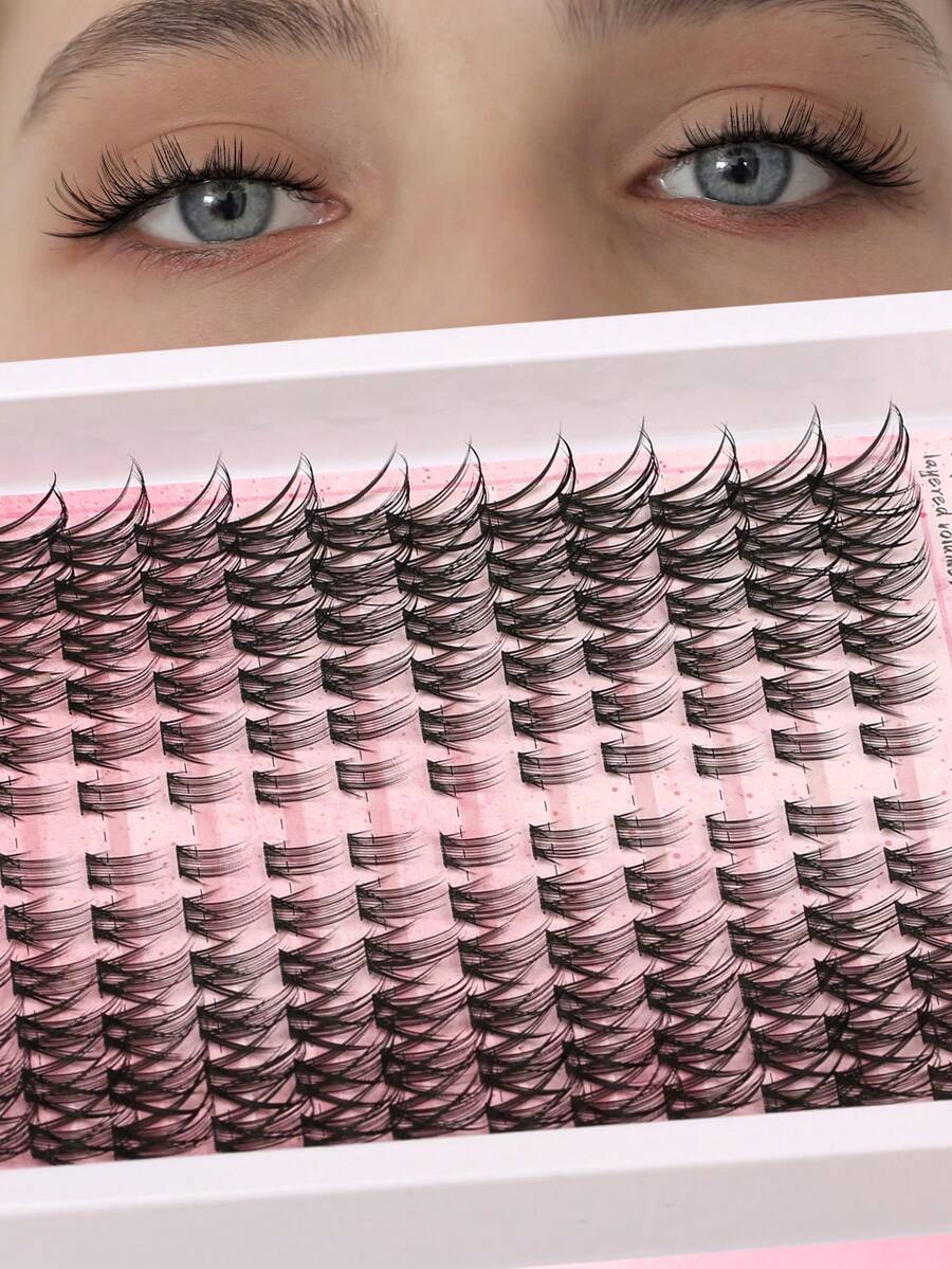 Himirell 144pcs C Curl Natural Lash Clusters Soft Lashes Cat Eye Lashes Individual Lashes Cluster Eyelash Extensions DIY Lash Clusters, Create Natural Makeup Effect, Easy For Newbies, Reusable, Suitable For Daily Makeup - C - View 1