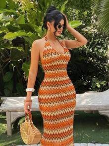 Vestido a rayas de colores, casual para playa/resort, uso en bar y discoteca, tallas grandes - Multicolor 4 - Ver 7