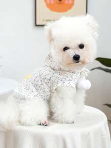 PETCIRCLE 1件宠物服装，室内外皆宜，欧美韩风，适合贵宾犬、泰迪犬、小型犬及幼犬，休闲舒适连帽衫 - 鸭子图案 - 彩色 - 查看 3