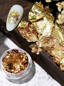 Pegatinas Multiusos 3D de Lámina de Oro para Uñas & Rostro - Escamas de Lámina de Aluminio con Brillo Asimétrico, Decoración de Maquillaje de Ojos con Strass, Suministros de Arte Corporal DIY, Adecuado para Bodas, Fiestas, Halloween & Maquillaje Diario Encantos de Uñas - Azul - Ver 4