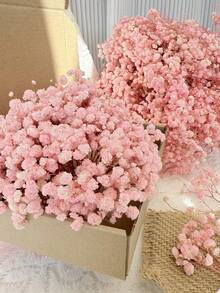25/50/100/150/300pcs Mini Baby's Breath And Other Artificial Flowers - For Arts And Crafts, Hair Accessories, Wedding Wreaths, Table Flowers, Home Decor, Etc. - Cherry Blossom Pink - View 8
