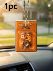 1/3/5PCS Personalized Dad Acrylic Car Hanger, Custom Photo & Text UV Acrylic Car Ornament, Customizable Father-Child Cartoon Style Car Pendant, Thoughtful Father's Day Gift From Kids, Endless Love Keepsake, Car Rearview Mirror Decor, Gift For New Dads, Stepdads, Grandpas, Ideal Birthday & Father's DayPresent - Normal - View 12