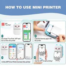 Portable Wireless Mini Printer Set - Thermal Label Printer, 203dpi, USB/Battery Powered, Ideal For Notes, Journals, Work Receipts And DIY Crafts, Perfect Gift Set - 彩色 - 查看 6