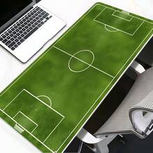 1pc Realistic Football Field Pattern Mouse Pad, Large Office Mouse Pad With Sports Vibe - Extended Realistic Football Field Design Mouse Pad With Anti-Slip Rubber Base, Soft Fabric Material Keyboard Pad Suitable For Home Office, Gaming And E-Sports - View 5