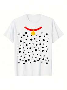 Las camisetas de cuello redondo para damas esenciales, informales y deportivas de algodón puro para el verano son cómodas, transpirables y los patrones impresos tienen personalidades únicas. - Blanco - Ver 1