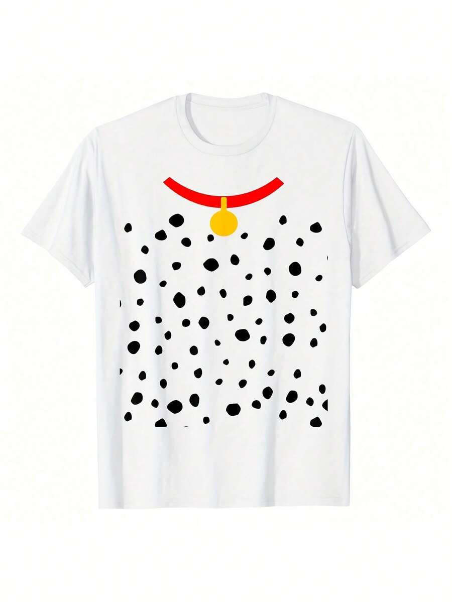 Las camisetas de cuello redondo para damas esenciales, informales y deportivas de algodón puro para el verano son cómodas, transpirables y los patrones impresos tienen personalidades únicas. - Blanco - Ver 1