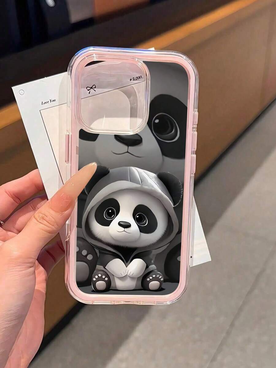 1pc Cute Panda Soft TPU Shockproof Minimalist 2-In-1 Full Coverage Phone Case, Compatible With Apple 17, 16, 15, 14, 13, 12, 11 Pro Max, Air, And Series - Multicolor - View 1