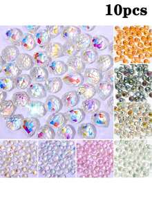 10 pièces de perles de cristal de verre facetté brillant de 10 mm x 8 mm en forme de fraise pour bracelet, boucle d'oreille, accessoires de DIY en cristal - cristal - Voir 6