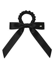 2pcs Women's Fashion Satin Bow Ribbon Hair Scrunchies, Soft Elastic Hair Ties, Sweet Style Daily Hair Accessories For Ladies & Girls Ponytail - Multicolor - View 4