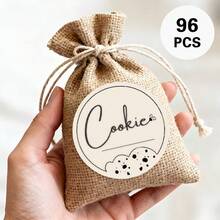 48/96pcs Customized Cookie Stickers - Personalized Round Baking Labels With Heart Design - Waterproof And Oil-Proof, Suitable For Gift Labels, Baking Packaging And Kitchen Organization - Style 2 - View 5