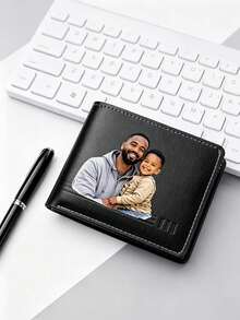 Billetera Personalizada con Foto para Hombres, Patrón Personalizado, Billetera Personalizada para Papá, Regalo del Día del Padre, Regalo de Aniversario para Novio, Hijo - Añade Tu Propia Foto - Multicolor - Ver 3