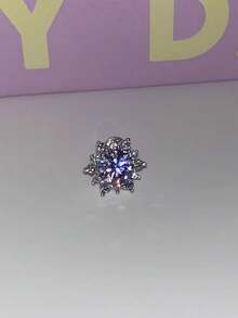 1 buah Anting Tusuk Setan Berkilau, Anting Tusuk Tulang Rawan Telinga Serbaguna Kelas Atas, Anting Tusuk Kepingan Salju, Perhiasan Telinga Biru Wanita, Anting Tusuk Kerang - Anting-anting ungu - View 4
