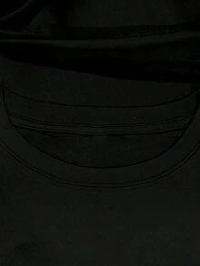 Camiseta con Estampado de Letras de PremiumWo - Manga Corta, Cuello Redondo, Estilo Casual con Alfabeto (Por ejemplo:,,,,,,,, I, J, K,,, N, Oh,,, S, T,,, W,,,) - Blusa y Camiseta Unisex de Estilo Urbano Vintage para Uso Diario, de Manga Corta, Cuello Redondo, 100% Algodón Puro, Edición Limitada - Negro - Ver 4