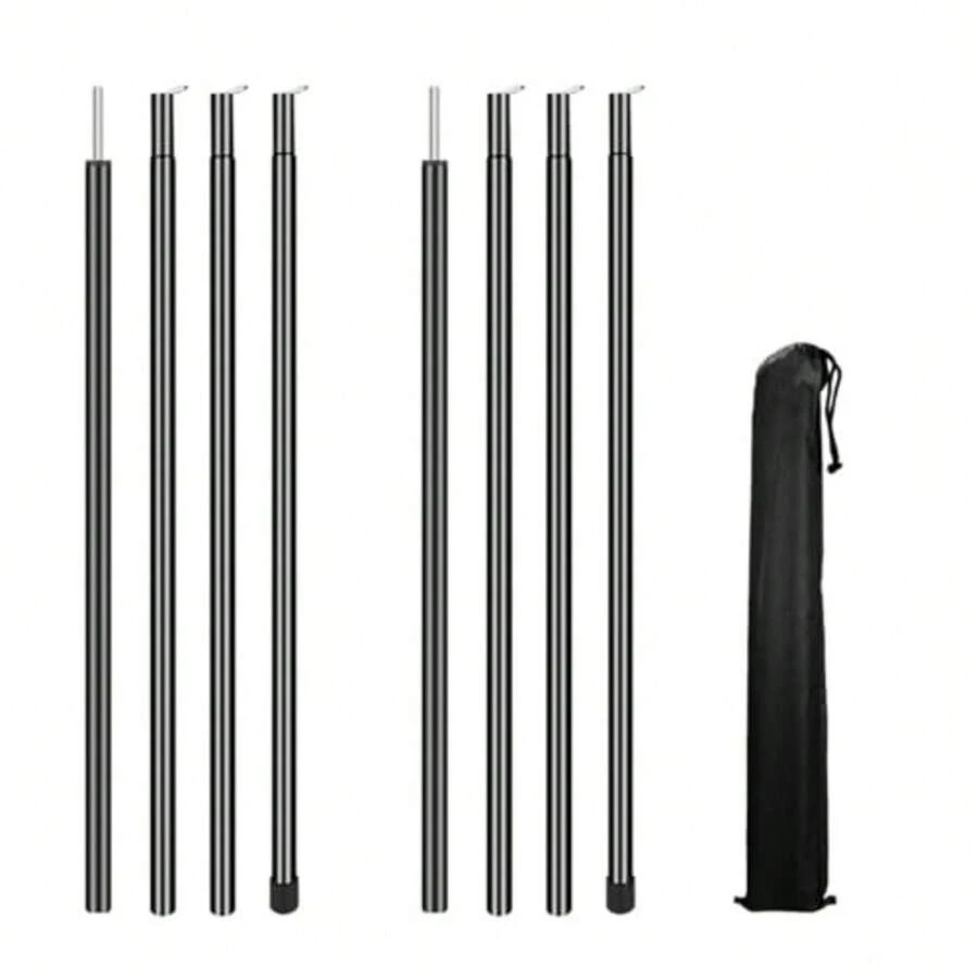 Telescopic Tarp Pole Adjustable Tent Poles Aluminium Alloy Tent Rod weight Rods Camping Awning Shelter Canopy - como en la imagen - Ver 1