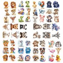 10入水彩可愛動物臨時紋身貼紙 獅子、蟒蛇、猴子、刺蝟、蜂鳥 多款組合叢林森林動物圖案 生日派對小禮物 - 彩色 - 查看 4