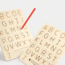 Tablero Didáctico De Madera Para Aprender A Trazar - letras - Ver 10
