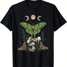 Printed T-Shirt For Men And Women - 黑色 - 查看 1
