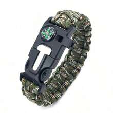 Pulsera trenzada de paracord para exteriores, pulsera de supervivencia multifuncional 5 en 1 con brújula de paracord - Multicolor - Ver 10