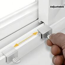 Bộ khóa cửa sổ trượt điều chỉnh được, thiết bị an toàn cửa sổ, phù hợp cho nhà ở, văn phòng, xe RV và sử dụng thương mại, thiết kế hiện đại, dễ lắp đặt - A - Xem 1