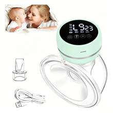Smart Electric Breast Pump With LED Touchscreen, 3 Modes Breast Milk Extractor, Rechargeable Portable Breast Pump With Memory Function - Mint Green - View 1
