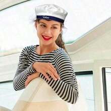 White Sailor Hat Stylish White Beret Cap With Bow-Knot Lolita JK Uniform Costume Accessory,White - 白色 - 查看 5