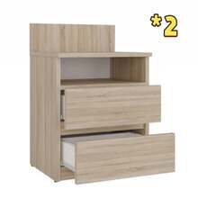 Multi-Functional All-In-One Nightstand With Backrest, Open Storage Compartment + 2 Drawers, 4 Colors Available, Space-Saving Bedside Cabinet For Small Spaces, Universal Use For Bedroom/Apartment/Dorm, Silent Slides Large-Capacity Bedside Storage Unit - Multicolor - View 15
