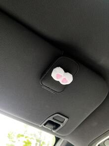 Cute Eye-Shaped Car Visor Clip Fashion Glasses Holder, Magnetic Storage Rack (Glasses Not Included) - A - View 5