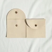 超細纖維珠寶收納袋，弧形按扣信封式珠寶收納袋，天鵝絨袋，禮品與珠寶 - 黃色;8*8cm - 查看 7