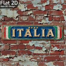 2D平面設計復古義大利金屬標誌，尺寸 15.8" X 4"，金屬材質，帶有「Italian」字樣的牆面裝飾藝術品，適合裝飾前院、車庫與門廊 - 彩色 - 查看 8