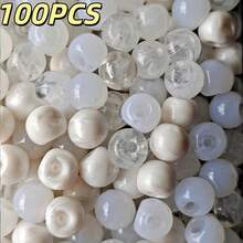 100顆隱形穿線10mm偏心孔裝飾散珠，仿貝殼果凍色雙色手工串珠材料，適用於耳環、手鍊、項鍊、髮飾、包包、衣服鈕扣 - 彩色 - 查看 5