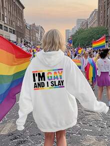 2026 New Women's Sweatshirt Unisex Women&Men's Daily WearLGBT Pride Month Hoodie, Pride Ally Hoodie, LGBT Hoodie, Transgender Pride Month, Letter Print Hooded Sweatshirt, Drawstring Casual Hooded Sweatshirt, Fall/Winter Women's ClothingDailyoutfitsformen--Cozy Winter Essential & Casual Chic - White - View 1