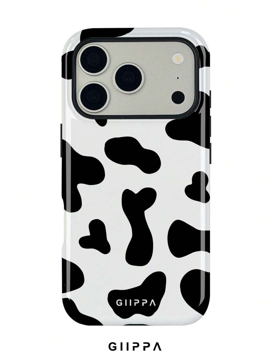 GIIPPA 一款黑白奶牛纹图案手机壳,适用于 17 Pro Max,也适用于 16 Pro Max、15 Pro Max、14 Pro Max,韩版时尚趣味手机壳,兼容 11/12/13/14/15/XS Max Plus,男女皆宜的优雅设计,是圣诞节、情人节、复活节、婚礼季和生日送给女友的理想礼物。 - 彩色 - 查看 1