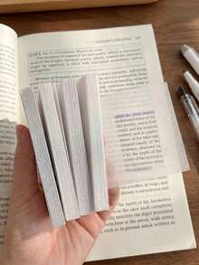 3pcs Elegant Pearl Transparent Memo Pads, 150 Reusable Transparent Notes, Suitable For Book Annotation, School Supplies, And Cute Desktop Decor - Satu-Ukuran - View 2