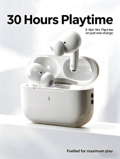Tai nghe Bluetooth không dây TWS với điều khiển cảm ứng và micro HD, âm thanh stereo rõ nét, thiết kế nhẹ và thoải mái, thời lượng pin dài với hộp sạc, phù hợp cho công việc, học tập, tập thể dục, du lịch và sử dụng hàng ngày với điện thoại thông minh.