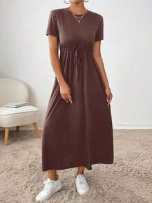 Vestido midi con cordón en la cintura, bolsillo lateral, ropa de regreso a la escuela, ropa de mujer para otoño, atuendos de maestra, vestido de despedida de soltera, vestidos casuales de mujer, vestidos midi de mujer, vestidos de trabajo de mujer, vestidos de otoño para mujer, vestidos maxi de mujer, disfraz de Halloween, vestido casual de negocios, vestidos de verano para mujer - Granada - Ver 4